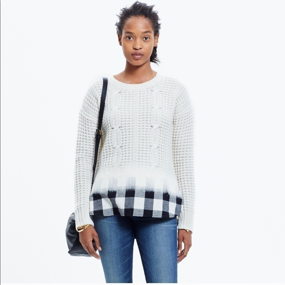 Madewell Wintermix cable knit Merino wool sweater